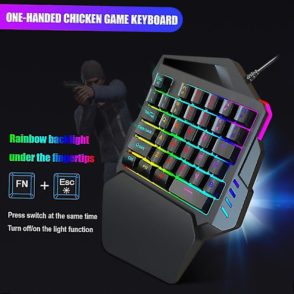 H300 Trådbunden ergonomisk spelmus V100 35 tangenter Enhands speltangentbord P6 Bärbar tangentbordsmusomvandlare Combo
