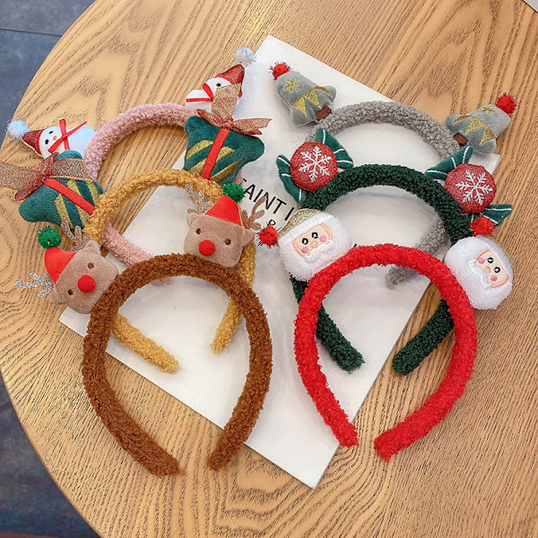 Jule Tisi Plys Pandebånd Elg Snemand Lam Hår Pandebånd Efterår Og Vinter Kvinders Hår Bundt Pandebånd Hårbånd Hårspænde christmas tree hair ties