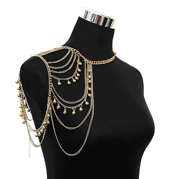 Axel Body Chain för kvinnor Enkel Punk Metall Halsband Kedja Kroppssmycken