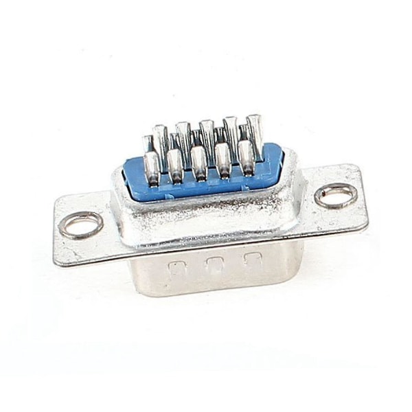 2 Stuecke Loeten Db15 15 Pin Stecker Vga Steckverbinder Silber+blau