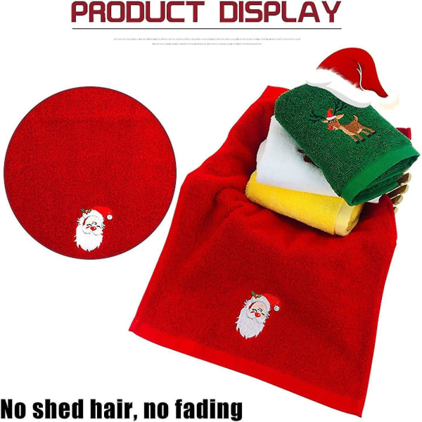 Julehåndklæder 4 pakker Vaskeklude Ren Bomuld Håndklæder Dekorativt badeværelse