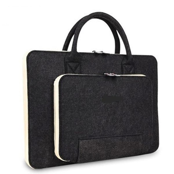 Lysegrå Laptop Sleeve til 17 tommer bærbar computer, Filt Computer Sleeve med håndtag til