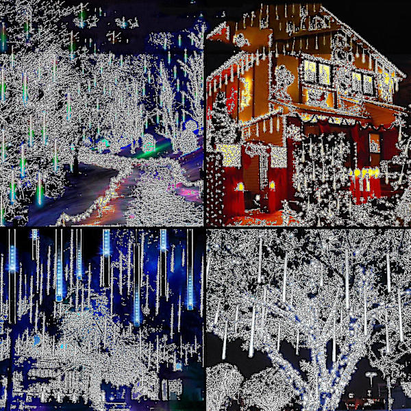 Meteorskur Julbelysning Utendørs Lys Juledekorasjon - Blå