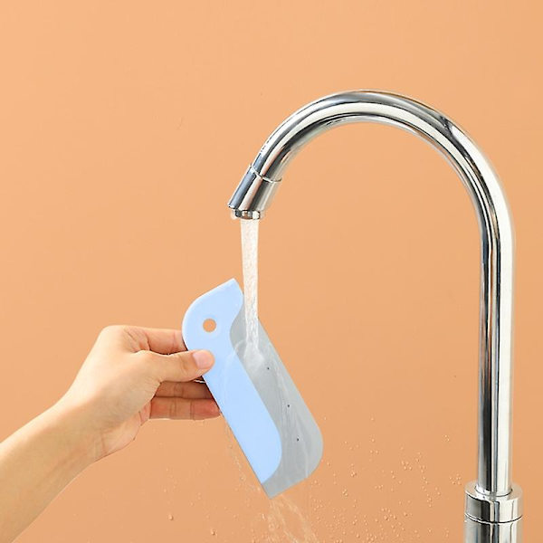 Blå 2-pack liten badrumsspegel-squeegee, köksbänks-squeegee, torkare för rengöring