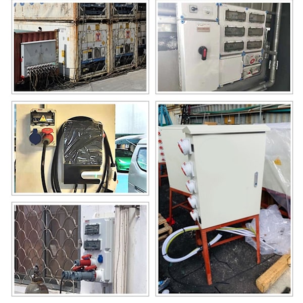 IP44 2 stk. Industrielle pluggerstatninger, 5-pinners, 32A, Vanntett, PP Messing, 220-380V 240-415V