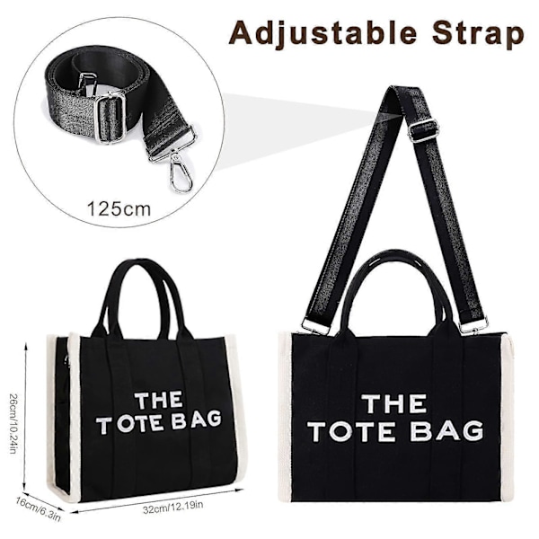 Tote Bags Canvas Tote Bag Til Kvinder, Multi Lommer Kvinders Tote Med Lynlås Stor Tote Bag Justerbar Rem The Tote Bag orange