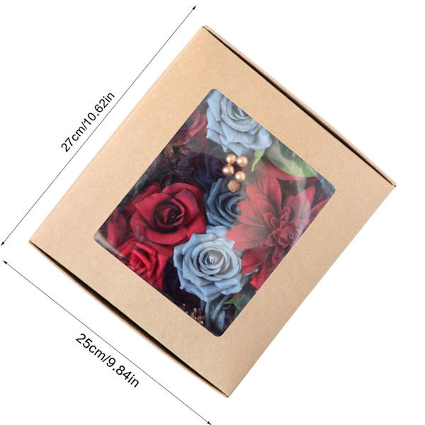 Konstgjorda blommor kombination låda set för DIY bröllopsbuketter boutonnières mittpunkter girlanger båge blomsterarrangemang