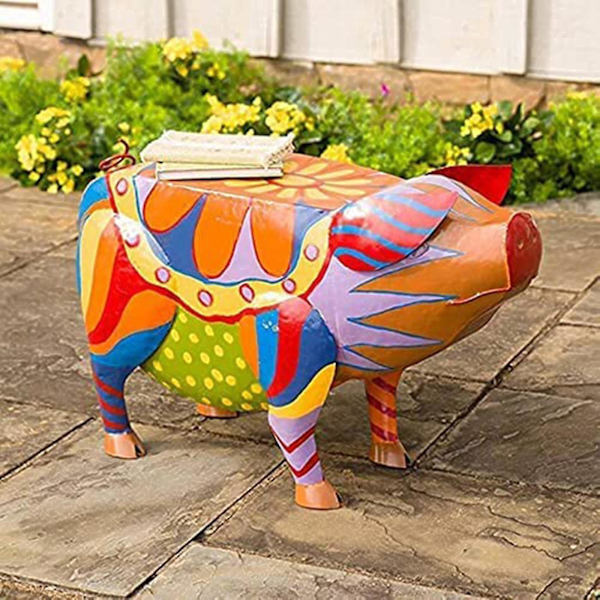 Graffiti Gris Statue Dekoration Have Patio Figurine Porker Dyr Rustik Moderne Ornament Vinskab Bogreol Håndværk Miniature