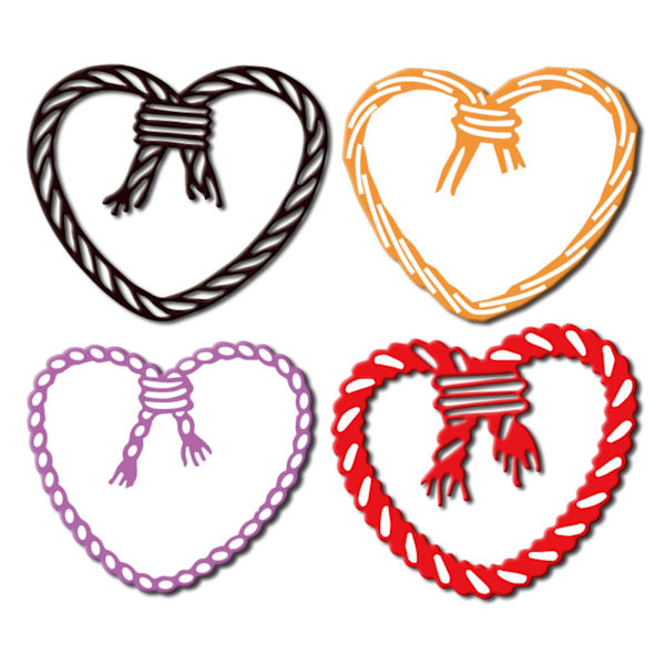 4 st/set Knutad rep kärlek hjärta metallskärningsformar stencil DIY scrapbooking präglingsverktyg stansar kortalbummall