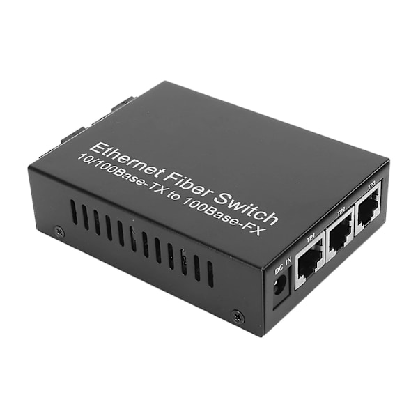 SC Singlemode Fiber Ethernet Mediekonverter 100Mbps, RJ45 Port Transceiver til Netværk - EU Stik 100-240V