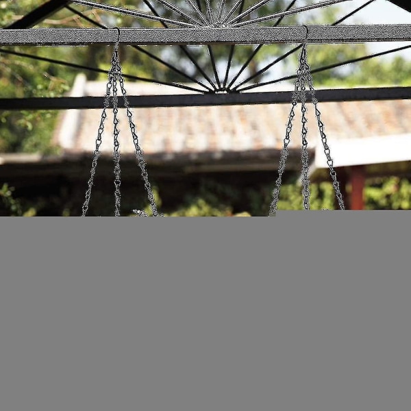 Självvattnande hängande blomkrukor med vattenhål 20cm Vit set med 2 - Rund hängande plastkorg Blomkruka Växtställ för utomhusträdgård