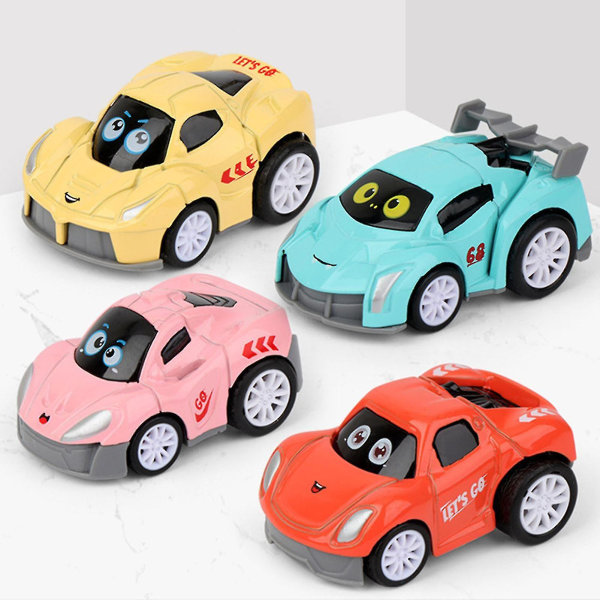 4 kpl Vedettävä auto Putoamisenkestävät Lasten Lelut Seos Minisarjakuva Ajoneuvo Lasten Lahja interaktiiviseen leikkiin