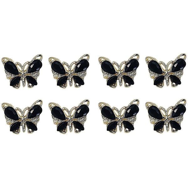 8x 3d Butterfly-nail Charms Flash Crystal Nail Charms Diy Manicure Nail Art Jewerly Nail Art Decorations For Women Girls