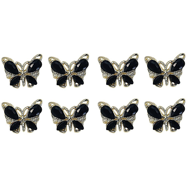 8x 3d Fjärilsnaglar Charms Flash Kristall Nagel Charms Diy Manikyr Nagelkonst Smycken Nagelkonst Dekorationer För Kvinnor Flickor 2273