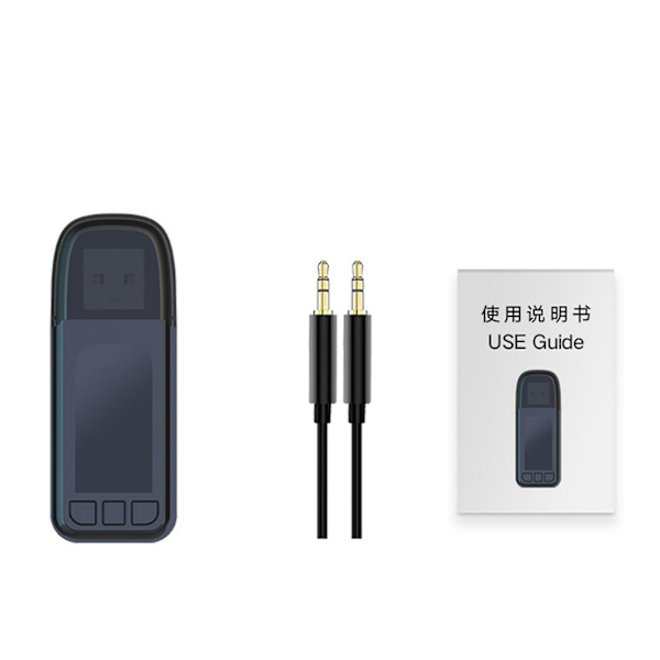 3,5 mm lydtransmitter og -modtager trådløs USB-stikadapter Bt5.0-kompatibel