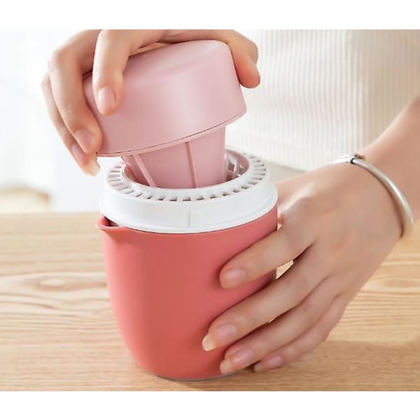 Manuell citrusjuicer med unik citronformad design Två användningslägen för olika frukter (rosa)-