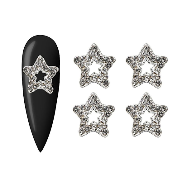 20 st 3D-stjärnor nageldekorationer strass kristall nagelkonst berlocker nageldekoration smycken A