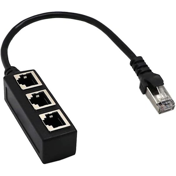 Nettverkskabel 1 til 3 porter Ethernet-adapterkabel, nettverkskabelsplitter, Ethernet én-til-tre forlengelseskabel