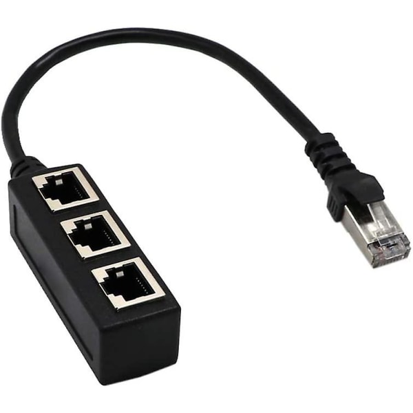 Verkkokortti 1-3 port Ethernet-sovitinkaapel, verkkokaapelihaaroitin, Ethernet-yksi-kolmeen jatkokaapeli