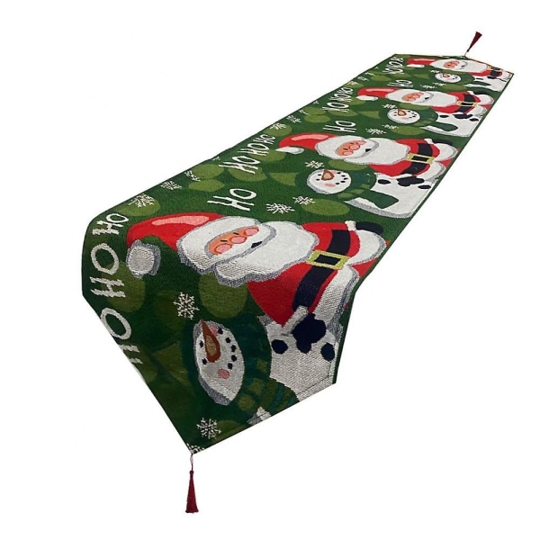 Table Runner Christmas Time, Santa Claus, Green Christmas Decoration, 180 X 33 Cm Xmas