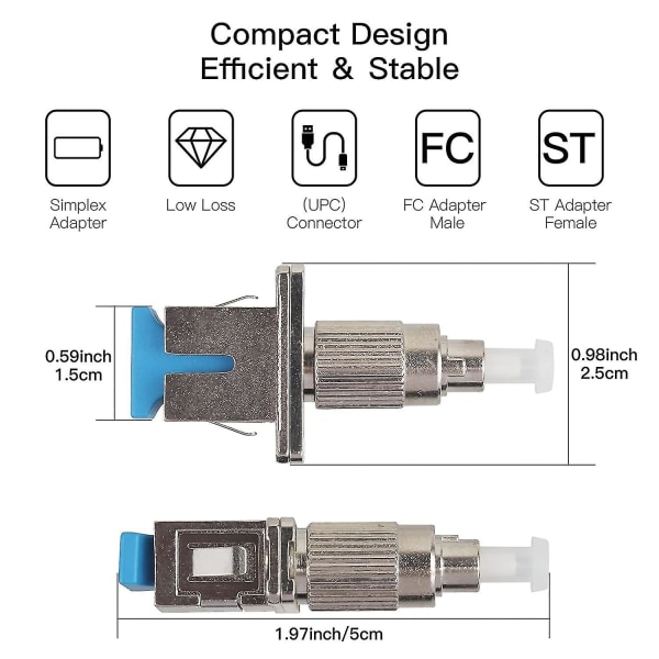 Optisk fiberadapter - Fc Hane Till Sc Hona Hybrid Optisk Fiberadapter Simplex Fiberflänskontakt Enkelläge 9/125um Sm Optisk utrustningsverktyg