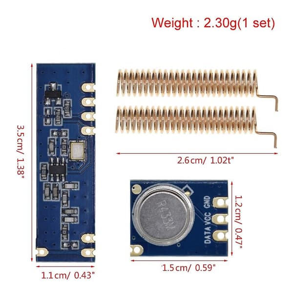 Mini Si4432 Trådløs Transceiver Kommunikationsmodul 433mhz ASK Sender