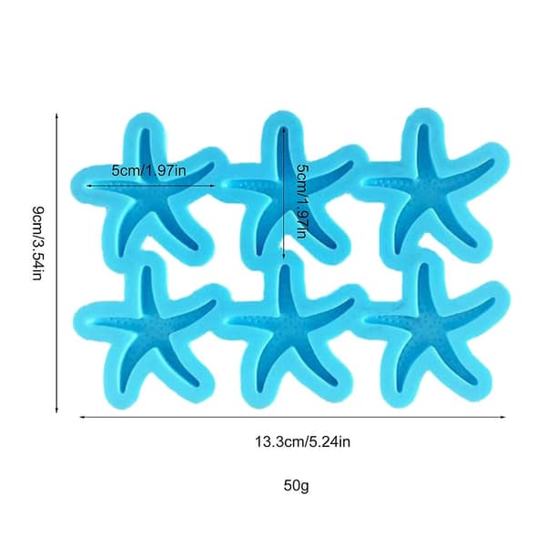6-link Starfish Pendant Combination Øreringe Form Epoxy Resin Smykker Form