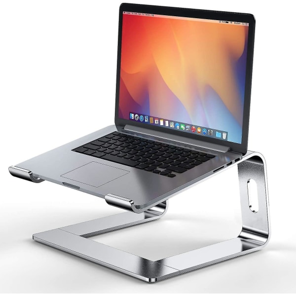 Bærbar computerunderstøttelse, ventileret aluminiumslaptopstøtte, ergonomisk bærbar computerstativ Office til Macbook Pro/air, Ipad, Overflade, Hp, Lenovo, Tablet, 10