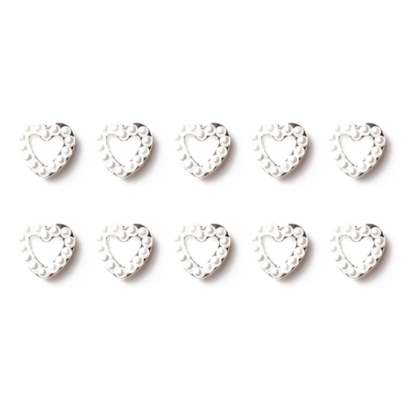 3D-legeringshjerte-neglpynt med nagler og diamanter, neglekunst, neglejuveler, neglepynt, valentinsdag, klare krystaller, manikyrpynt 6