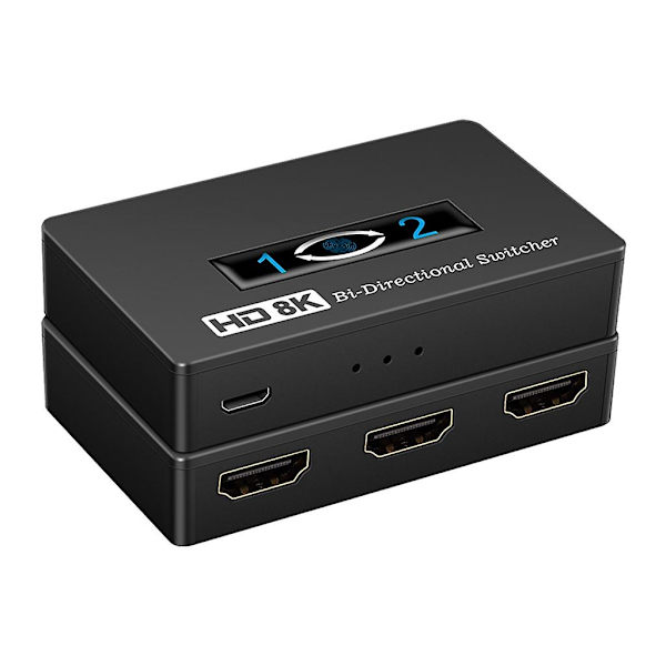 HDMI-kompatibel omkopplare 8k 60hz HDMI-2.1 switchbox 2 i 1 ut bi-riktad