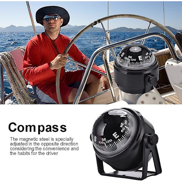 LED Navigationskompas, Bådkampas, Bådkampas, Professionelt Multifunktionskompas, Køretøj, Vandreture, Udendørsaktiviteter, Vildt Eventyr