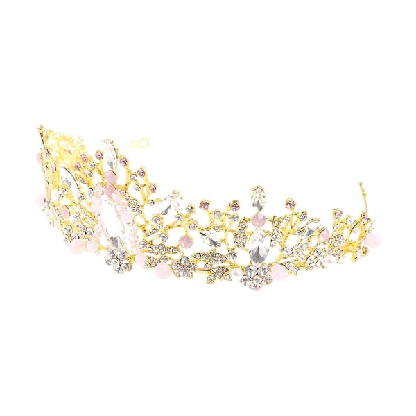 Nydelig rosa krystall krone kongelig dronning tiara hodebånd for jenter ball brude
