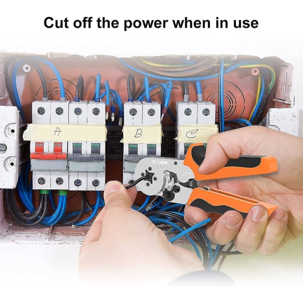 Självjusterande elektrisk terminalpresstång, 0,25 mm till 6 mm/awg23-10 Spärrtrådspressning T