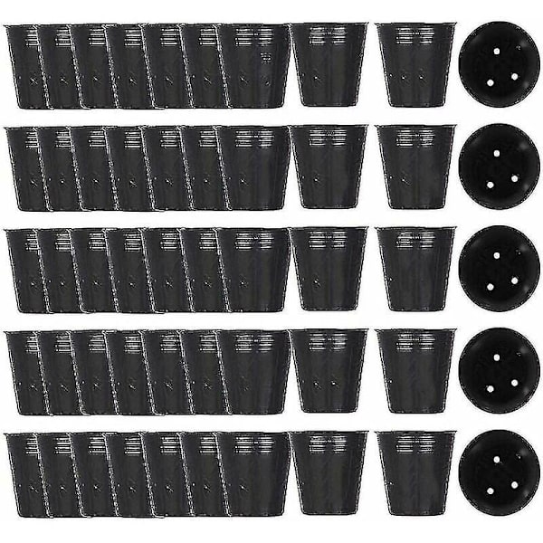 500 stk. Plastik Plantestue Potte Plant Propagation Container 8cmx8cm (farve: B)