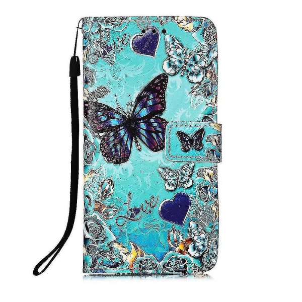 Kompatibel med Xiaomi Mi 11 etui Læder Flip tegnebogscover med kortpladsholder Kickstand mønster - Heart Butterfly