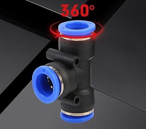 4 x blå tee-tee krympefitting (PE - 12) ytterdiameter 12mm