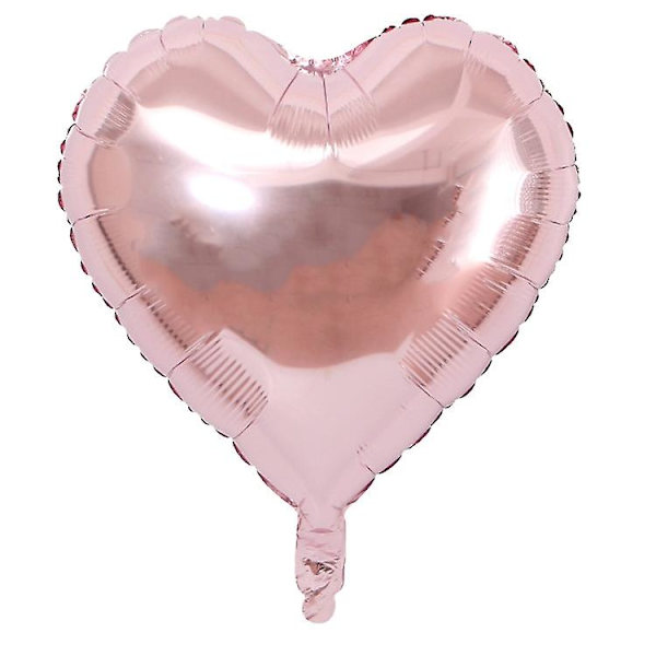 Rosaguld Hjerteballon 50 stk. Størrelse 45 cm | Hjerteformet Heliumfyldt Ballon | Dekoration