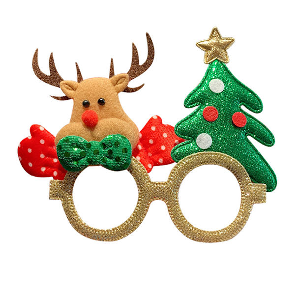 Julebrilleramme, Julefest Tilbehør, Julepynt, Gaver, Små Gaver, Søde Tegneseriebriller til Julen 10# red glasses christmas tree