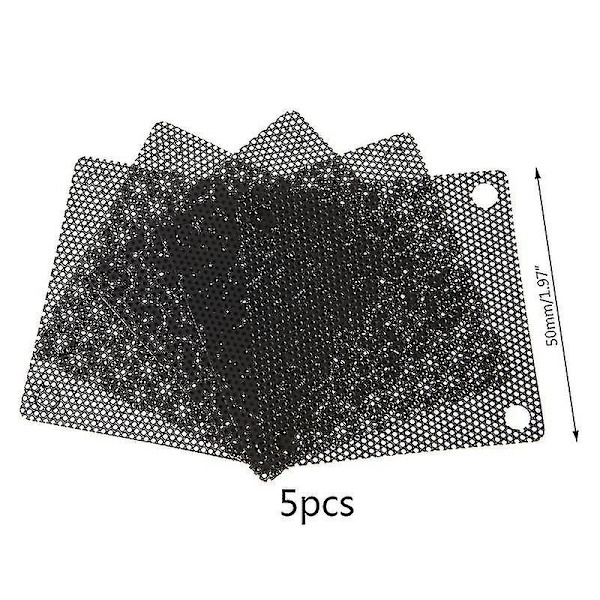 5 kpl Pvc-tuuletinpölysuodatin Pc-pölytiivis kotelo Leikattava tietokoneverkko 50mm
