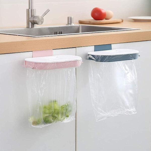 Plastpåshållare för sopor - hopfällbar soptunna för köksskåpsdörrar - 3-pack