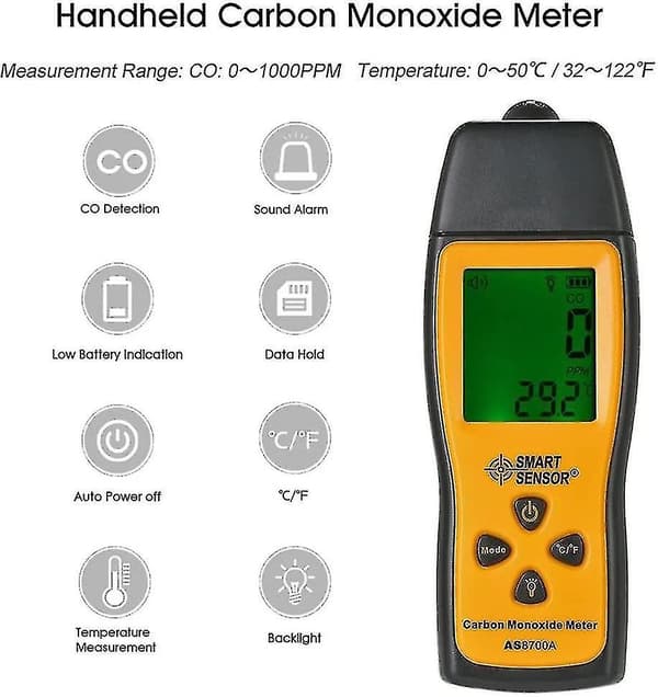 Smart sensor karbonmonoksiddetektor, 1000ppm karbonmonoksidanalysator, digital karbonmonoksiddetektor