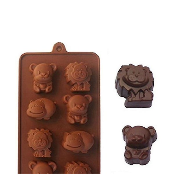 1 stk Flodhest Løve Bjørn Form Silikone Form Chokolade Kage Udsmykning