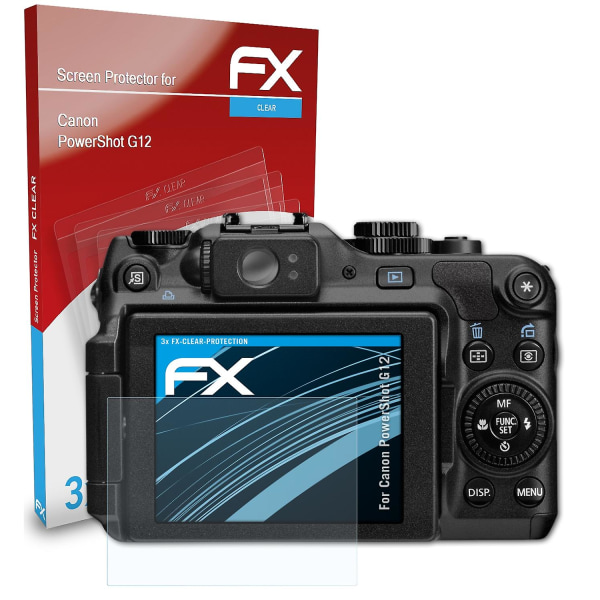 atFoliX 3x beskyttelsesfolie kompatibel med Canon PowerShot G12 Displaybeskyttelsesfolie klar