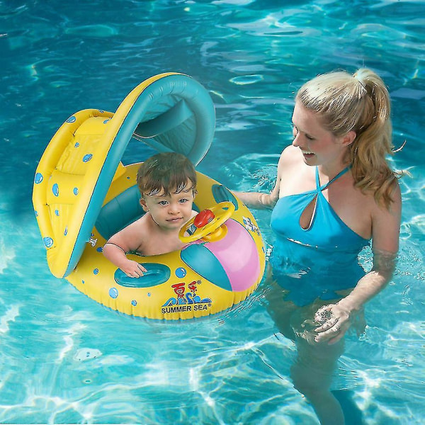 Baby lasten uintipiirin puhallettava vene kaiuttimella aurinkosuojavesilelu