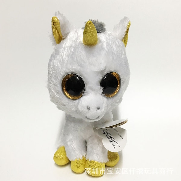 Storøyd Plussjdyr Dyr Jenteaktig Hjerte Unicorn Dukke Raggedukke Jul Barn Gave white golden horned unicorn about 15cm