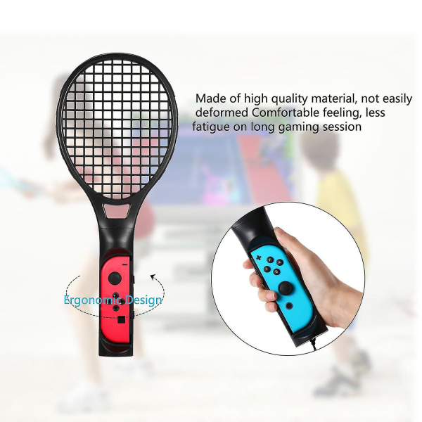 Tennisracket för Nintendo Switch, för Joy-con Controller, svart