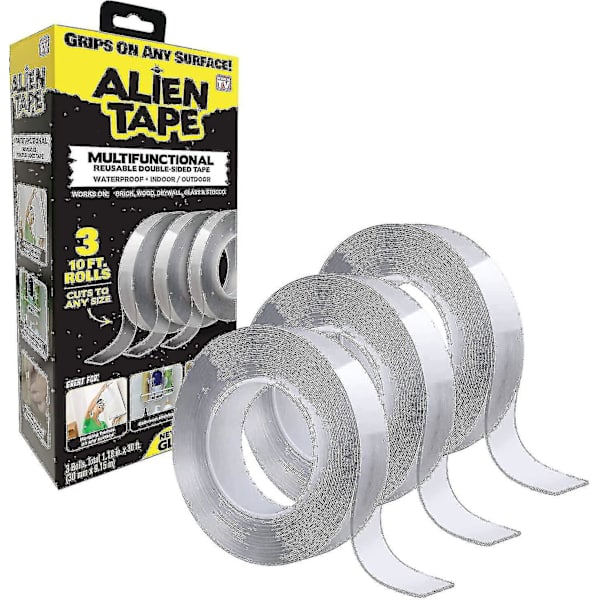 Nano dobbeltklæbende tape, multifunktionel aftagelig klæbende transparent greb monteringsbånd vaskbar stærk klæbrig heavy duty til tæppe fotoramme plakat