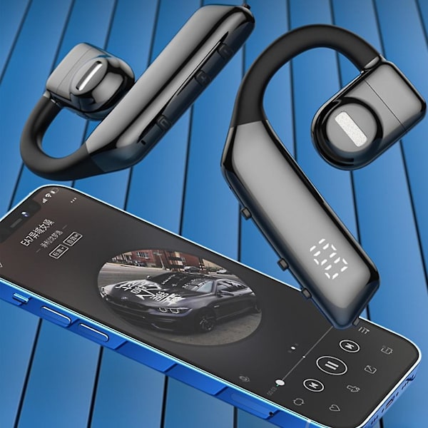 I5 Trådlöst headset Bluetooth-kompatibelt 5.3 Öronkrok Hörlurar Med Led-display