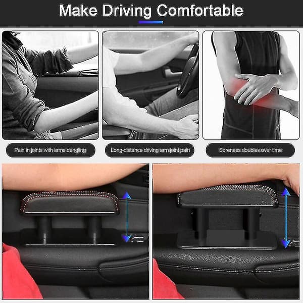 Bilens Armstöd Elbowsstöd Justerbar Universal Dörr Hand Armstöd Trötthetsreducerande Handstöd Kudde Mini Läderlåda Pad Universal