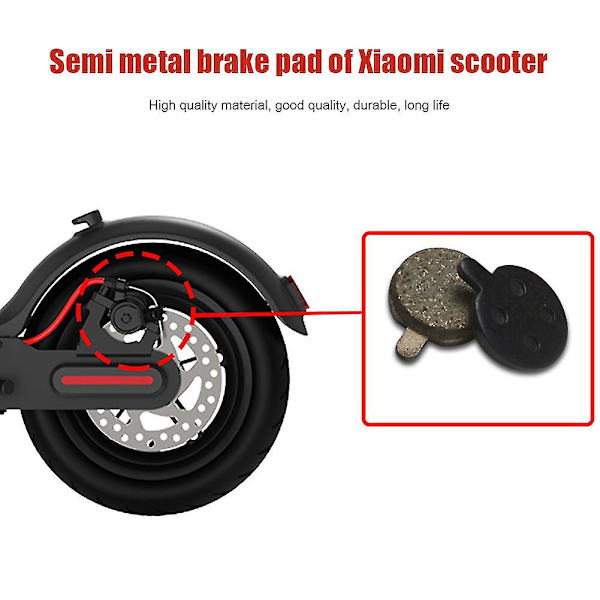 2 par elektriske scooter skivebremseklodser til Xiaomi M365 Pro kick scooter reservedele friktionsplader